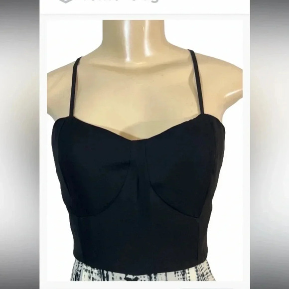 Pinky Jumpsuit black&cream print spaghetti strap sleeveless polyester size small - Picture 7 of 12